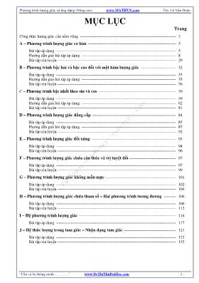 Phương trình lượng giác và ứng dụng (Nâng cao)